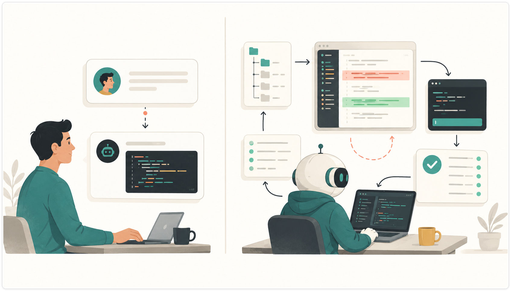 普通 ChatGPT 对话与 Codex 项目任务的工作方式对比