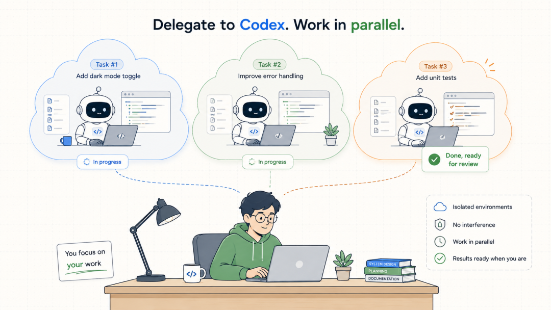 多个 Codex cloud 任务在隔离环境中运行