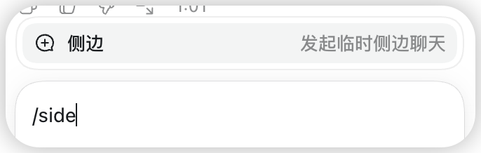 在输入框使用 side 命令