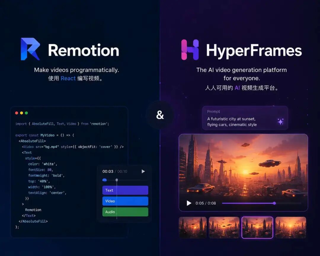 Remotion 与 HyperFrames 概览